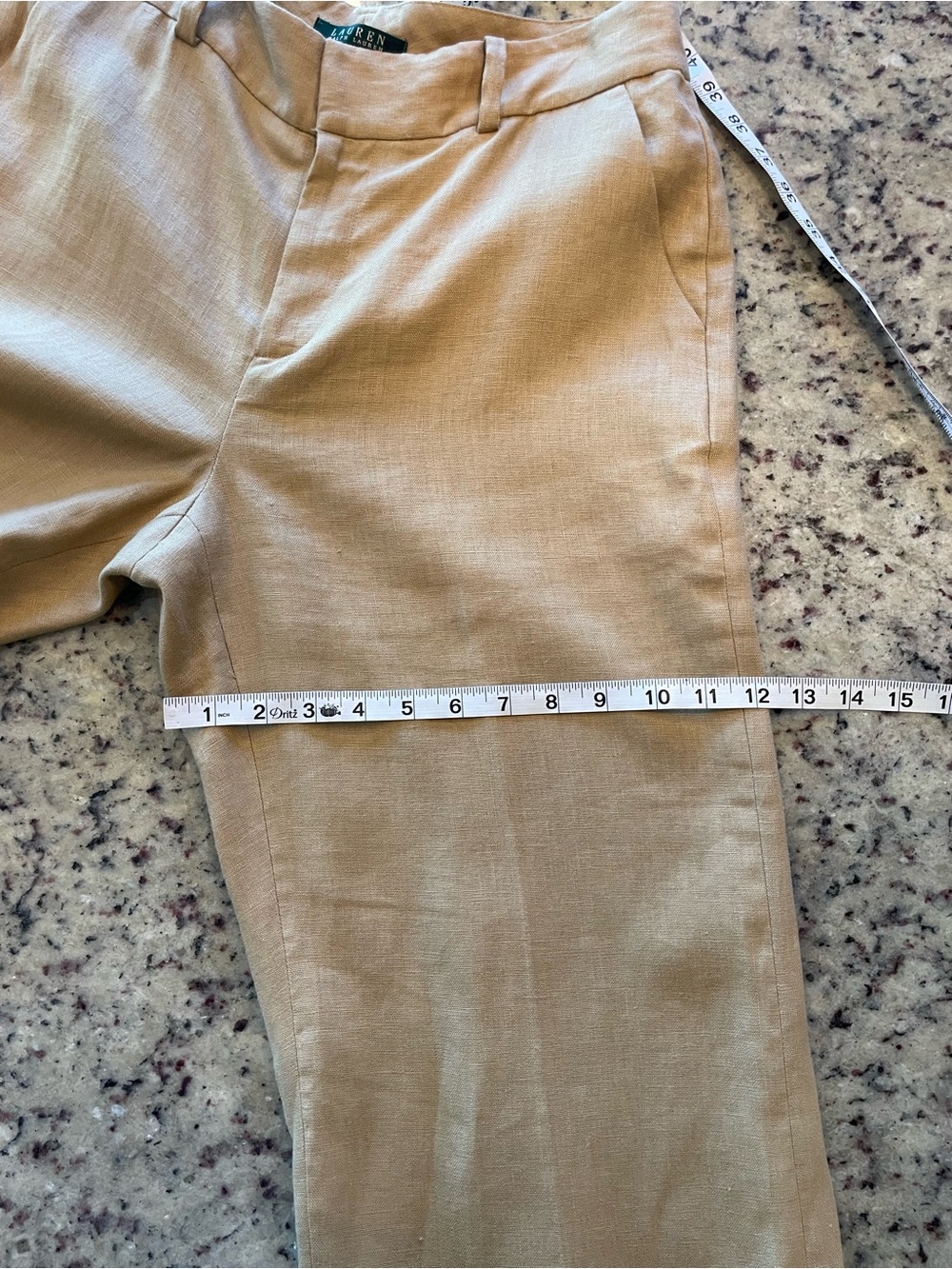 Ralph Lauren 100% linen cuffed trouser Pants - Tan 8 - Picture 8 of 9